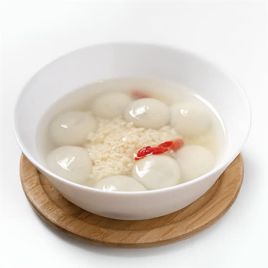 醪糟汤圆 (8粒) Glutinous Rice Balls w/ Black Sesame in Sweet Rice Wine Sauce (8pcs)